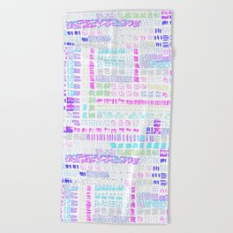 vaporwave simplicity ink marks hand-drawn collection Beach Towel