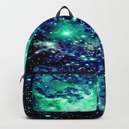 Fox Fur Nebula Galaxy Teal Midnight Blue Backpack
