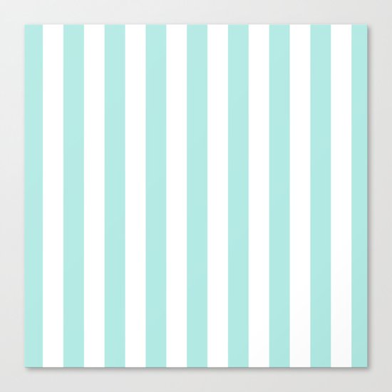 Aqua Stripes vertical- Beautiful maritime pattern Canvas Print