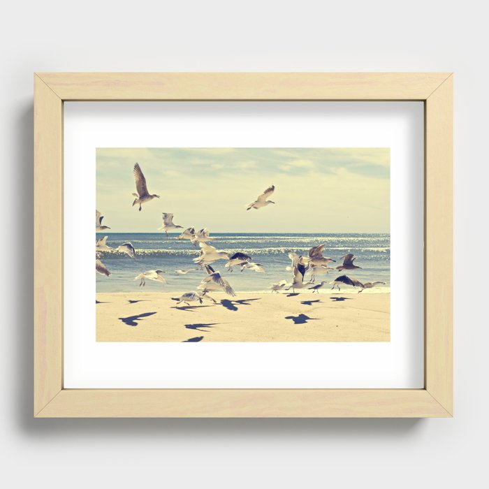 Seagulls Over Westhampton Beach Recessed Framed Print