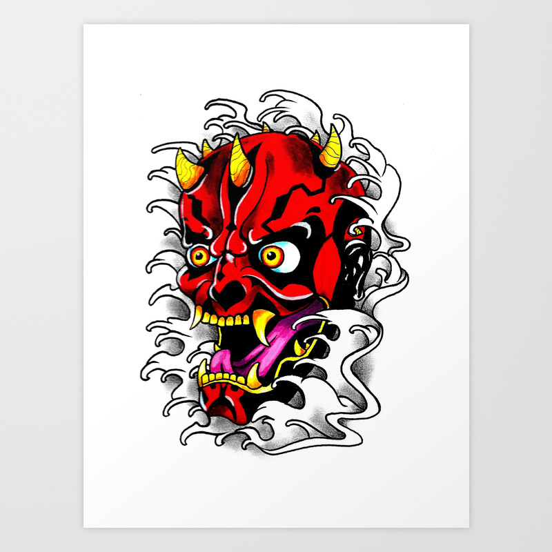 Darth Maul Oni Art Print By Thepunkpanther Society6