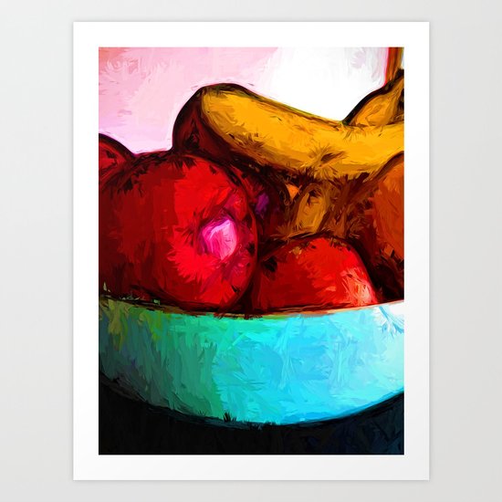 Yellow Bananas and Red Apples Art Print