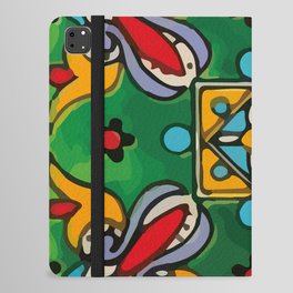 Abstract green cruz mexican modern talavera tile wall iPad Folio Case