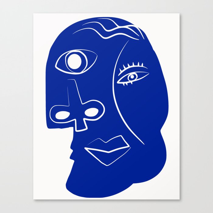 Blue mood portrait Canvas Print