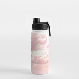 Pastel Pale Pink Cotton Candy Clouds Water Bottle