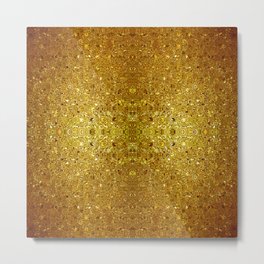 Deep gold glass mosaic Metal Print