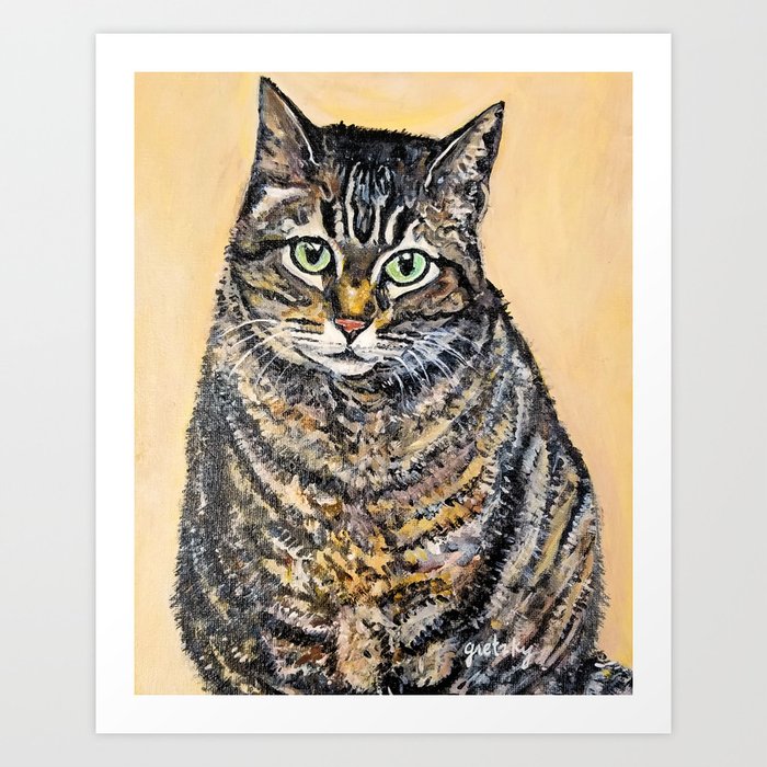 Tabby Cat Painting Art Print
