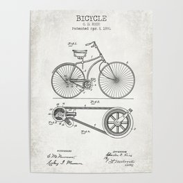 Bicycle Old Patent Poster