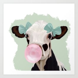 Girly Cow Art Print