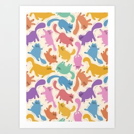 Rainbow Cats Art Print