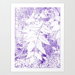 Leaves on Branches - Indigo Art Print