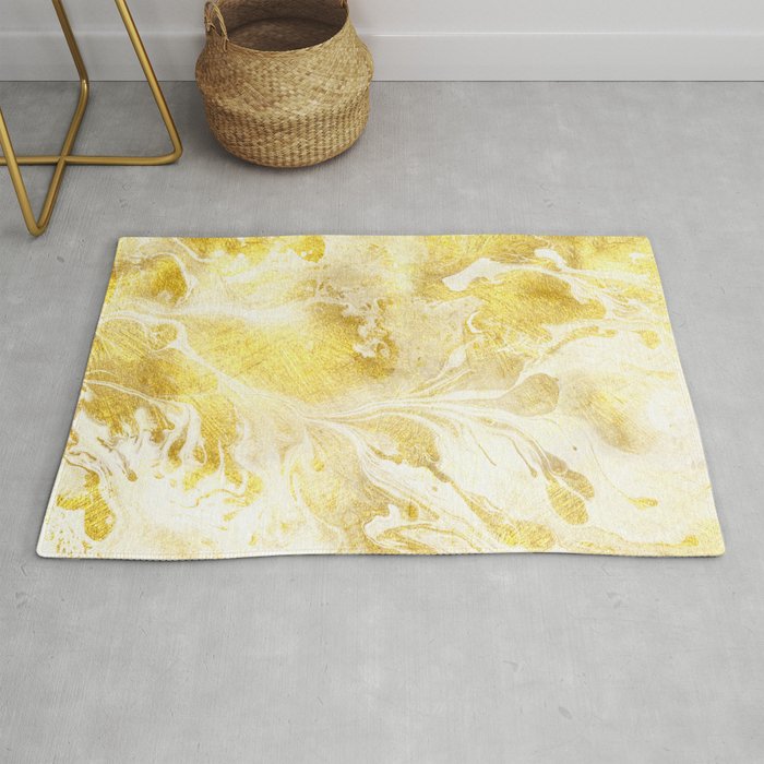 Golden Marble Abstract Rug