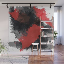 Red and Black Paint Splash Wall Mural