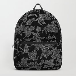 Black Dotted Magnolias Backpack