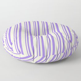 [ Thumbnail: Purple & Light Yellow Colored Stripes Pattern Floor Pillow ]