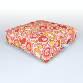 Mid Century Geometric - Ovals and Circles // Girly Colors // Pink, Orange, Yellow, Peach Outdoor Floor Cushion
