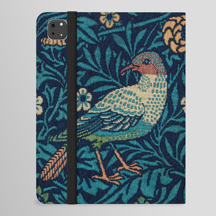 William Morris Blue Bird Wall Paper Pattern Vintage Bird and Floral Pattern Victorian Blue Bird Wall Paper iPad Folio Case