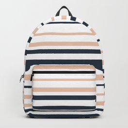 retro, striped, simple, minimalistic, beige and gray Backpack | Beigestriped, Pattern, Retro, Beigeandgray, Black, Striped, Simple, Blackandbeige, Minimalistic, Sixties 