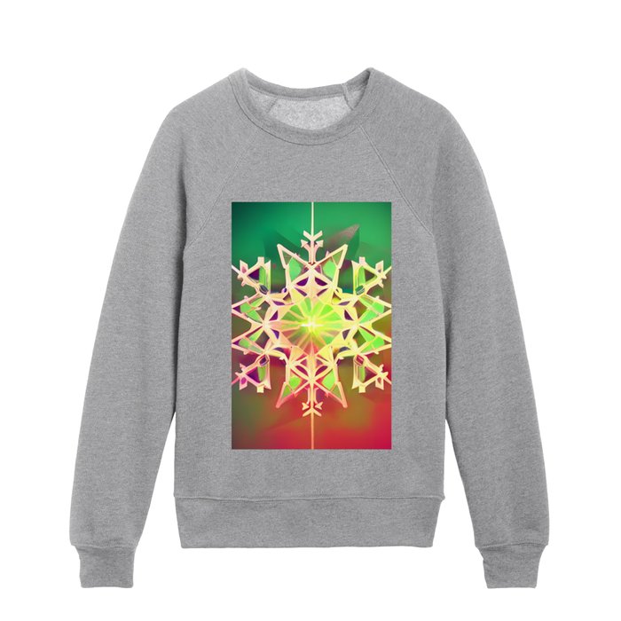 Red and Green Snowflake Kids Crewneck