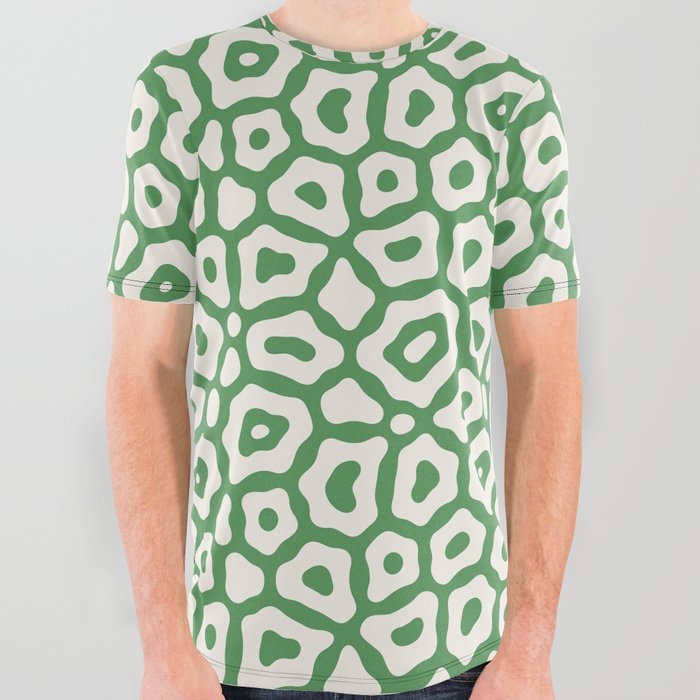 Apple Green Abstract Circles All Over Graphic Tee