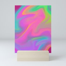 Abstract Rainbow Galaxy Retro 90s Mini Art Print