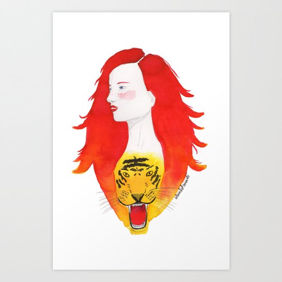 Roaring fire Art Print