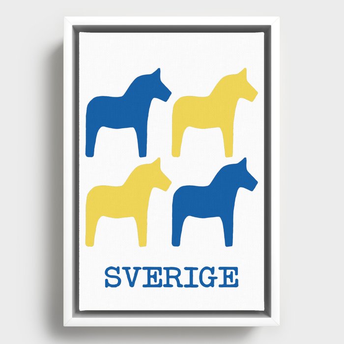 Sweden Dala Horse Framed Canvas