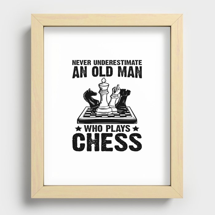 Never Underestimate To Old Man ... Recessed Framed Print