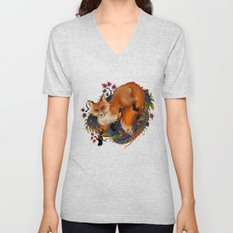 Sly Fox Spirit Animal V Neck T Shirt