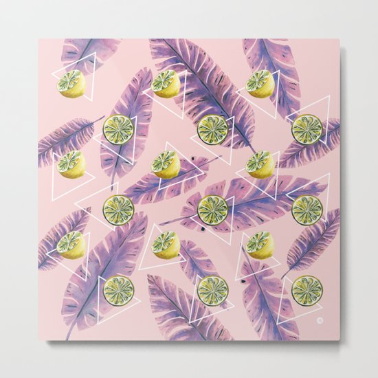 Banana leaf and lemons Metal Print