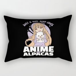 Just A Girl Who Loves Anime And Alpacas - Kawaii Rectangular Pillow