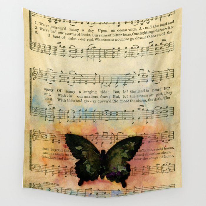 Butterfly Collage 7G by Kathy Morton Stanion Wall Tapestry by