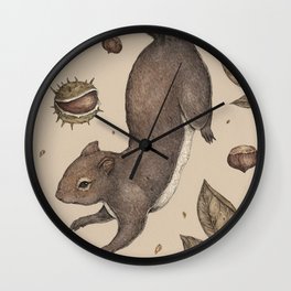 The Squirrel and Chestnuts Wall Clock