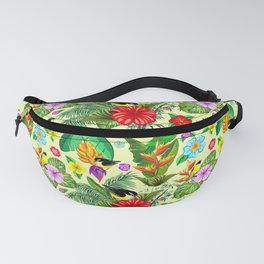 Birds and Nature Floral Exotic Seamless Pattern Fanny Pack
