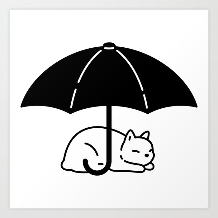 Cat & Umbrella / Type C Art Print
