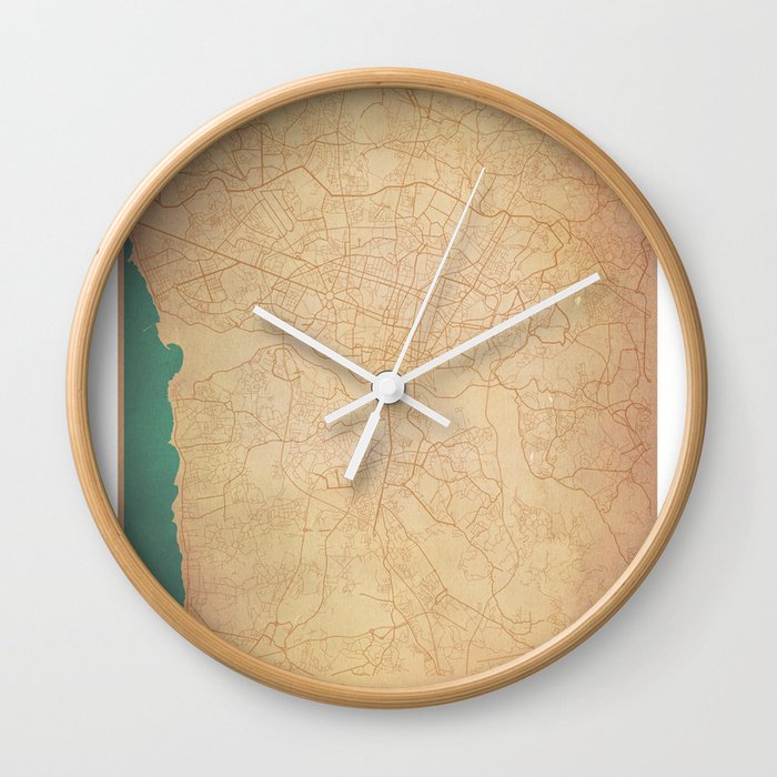 Porto vintage map Wall Clock