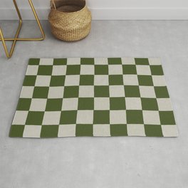 checkerboard hand-painted-olive Area & Throw Rug