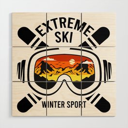 Adventure Extreme Ski Winter Sport Wood Wall Art