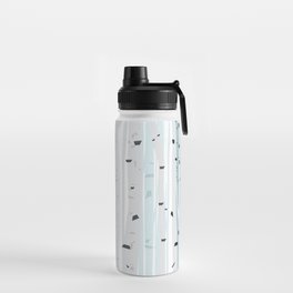 Birch forest background, birch forest pattern, trees in the morning forest Water Bottle