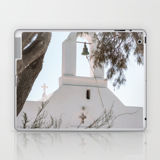White Greek Church - Traditional Scene in Greece - Travel & Nature Photography on the Island of Naxos Laptop & iPad Skin