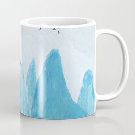 Turquoise Blue Mountainscape w Pine Forests Mug