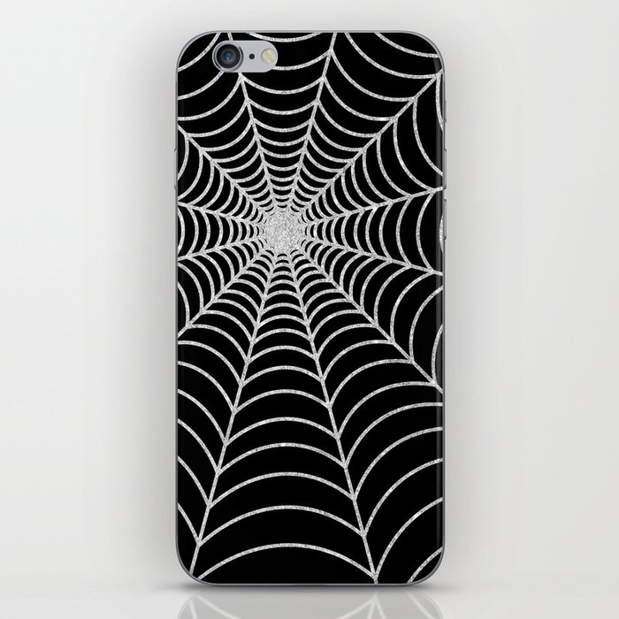 Spiderweb | Silver Glitter iPhone Skin