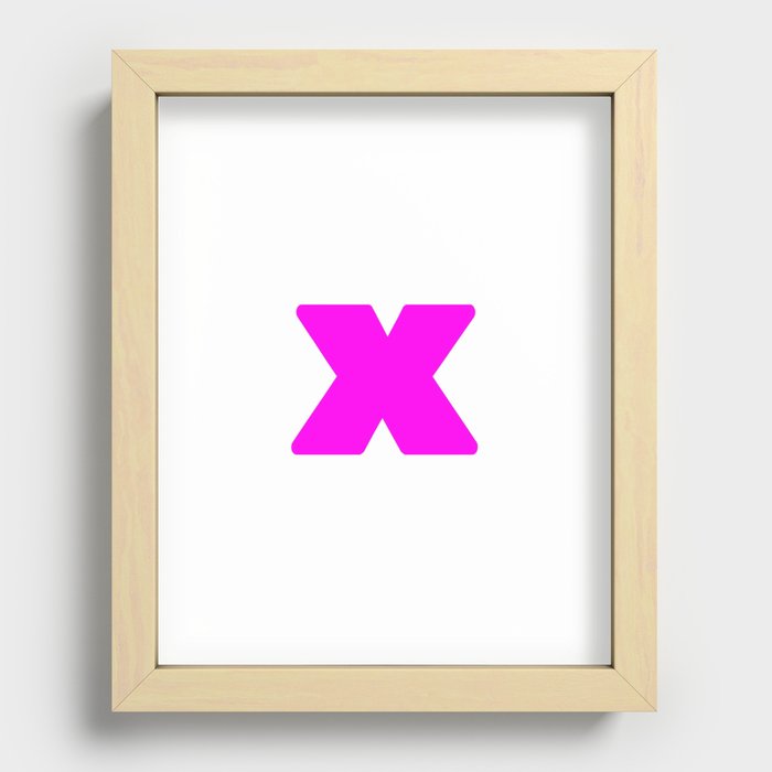 x (Magenta & White Letter) Recessed Framed Print