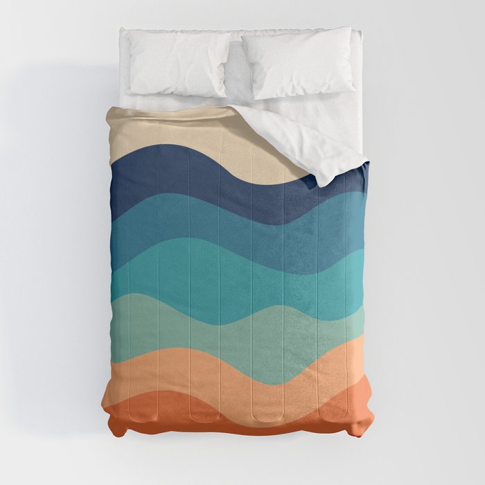 Retro 70s Waves Comforter