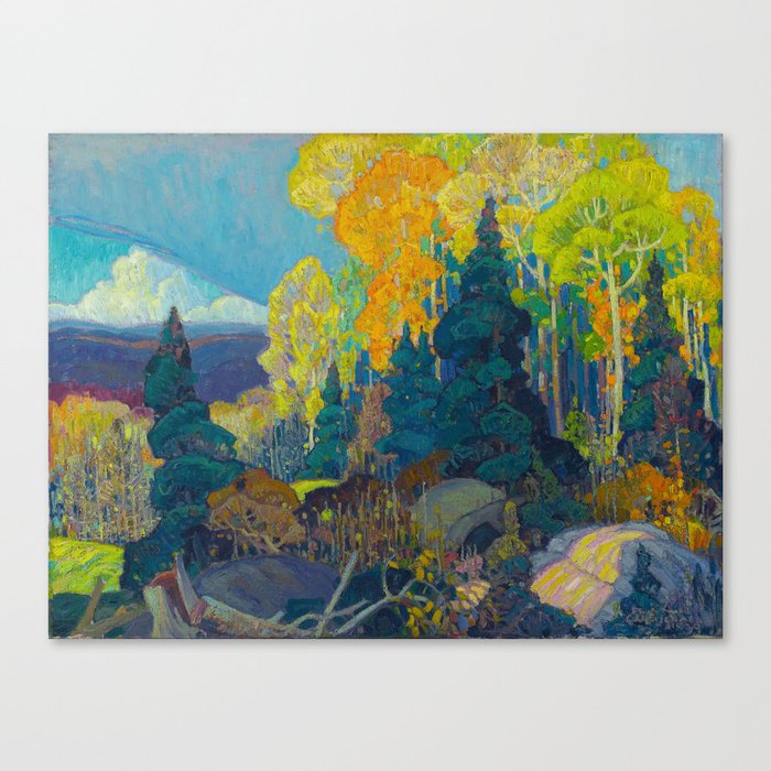 Canadian Landscape Franklin Carmichael Art Nouveau Post-Impressionism Autumn Hillside Leinwanddruck Canadian Landscape Franklin Carmichael Art Nouveau Post-Impressionism Autumn Hillside Leinwanddruck