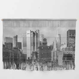 New York City Skyline Views | Lower Manhattan and Chinatown | Black and White Wall Hanging