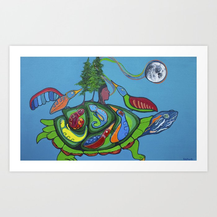Turtle Island And The Creation Story Art Print By Kellyduquette