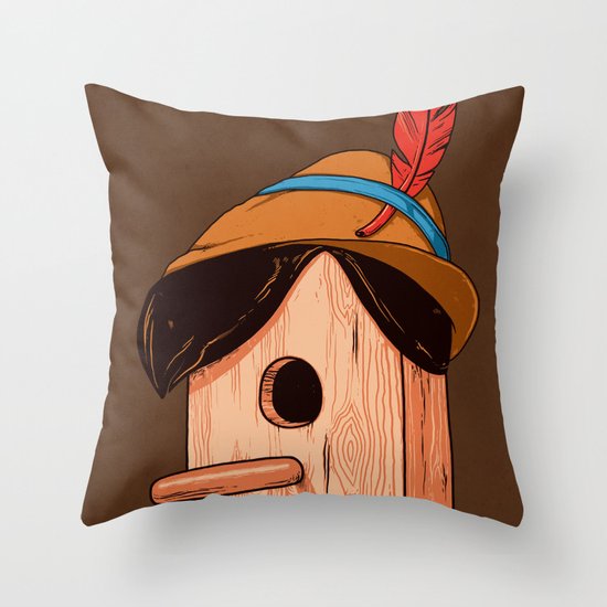 Woodpecker´s house Throw Pillow