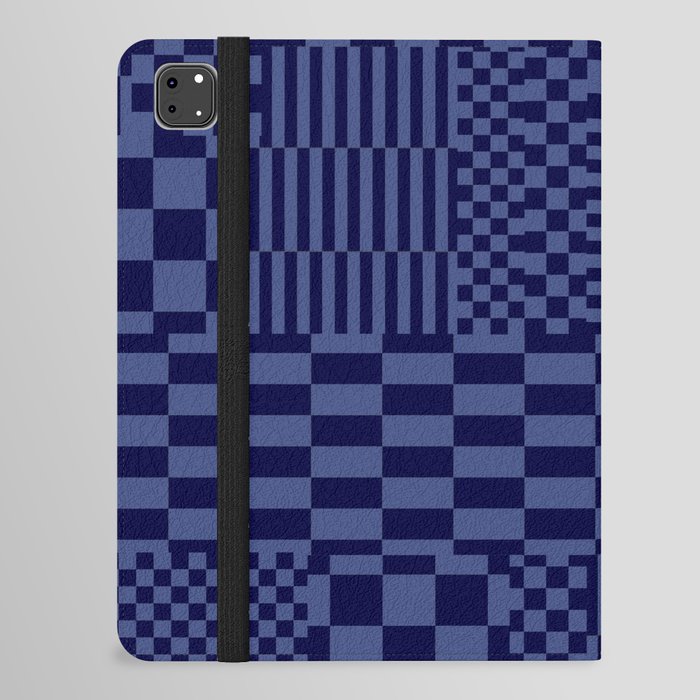 Glitchy Checkers // Navy Blue iPad Folio Case