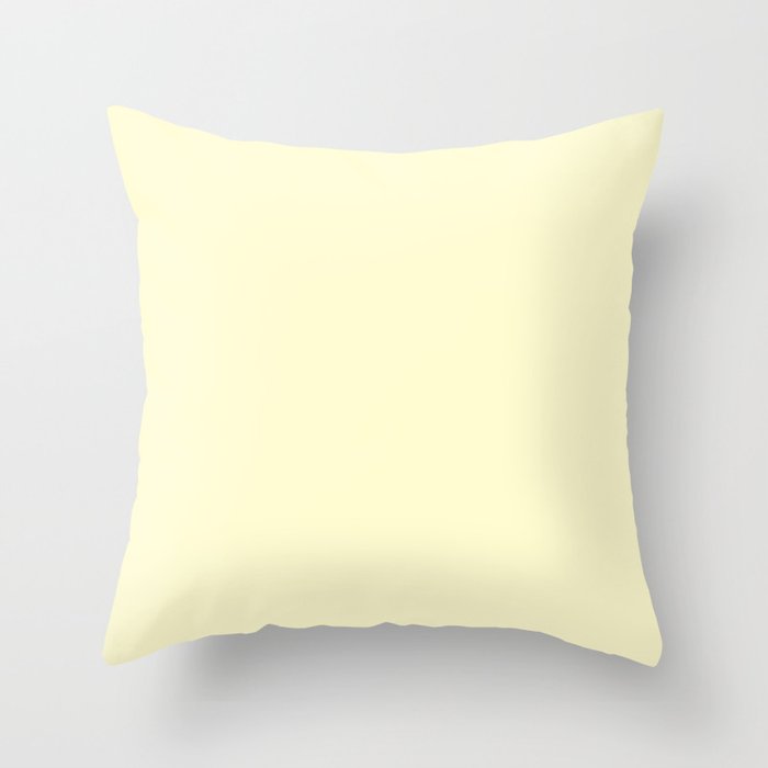 Pastel Lemon Yellow Pale Soft Meringue Yellow Throw Pillow By